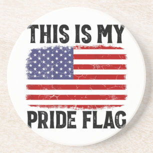Dit is mijn Pride vlag Amerikaanse vlag, 4 juli Pa Zandsteen Onderzetter