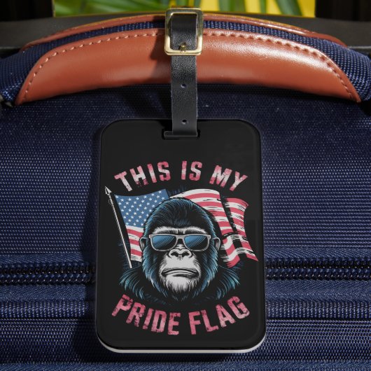 Dit is mijn Pride vlag Amerikaanse vlag Bigfoot Bagagelabel (Voorkant Insitu 2)