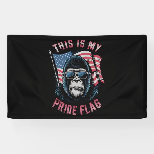 Dit is mijn Pride vlag Amerikaanse vlag Bigfoot Spandoek (Horizontaal)