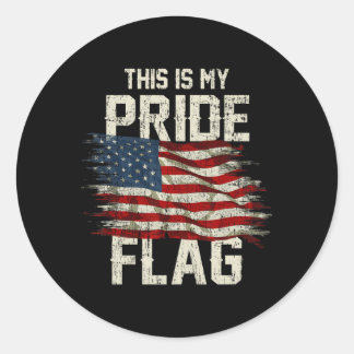 Dit is mijn Pride vlag USA American 4th of July Pa Ronde Sticker