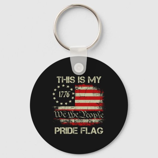 Dit Is Mijn Pride Vlag Usa Amerikaanse Patriottisc Sleutelhanger (Voorkant)