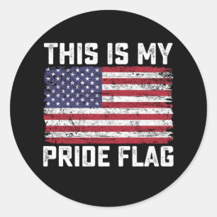 Dit is mijn Pride vlag USA Ronde Sticker