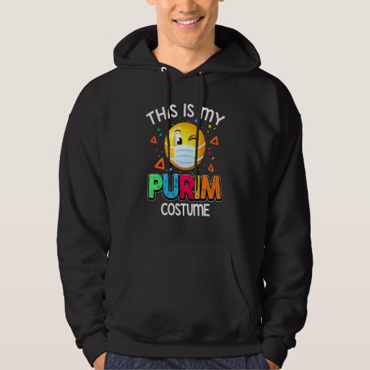Dit is mijn Purim Costume Funny Jewish Face Masker Hoodie (Voorkant)
