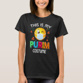 Dit is mijn Purim Costume Funny Jewish Face Masker T-shirt (Voorkant)