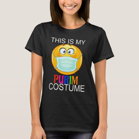 Dit is mijn Purim Costume Funny Jewish Face Masker T-shirt (Voorkant)