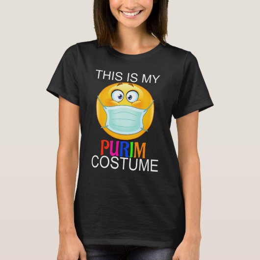 Dit is mijn Purim Costume grappig joods gezichtsma T-shirt (Voorkant)