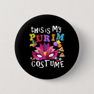 Dit is mijn Purim Costume Jewish Purim Gift Ronde Button 5,7 Cm