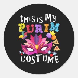 Dit is mijn Purim Costume Jewish Purim Gift Ronde Sticker