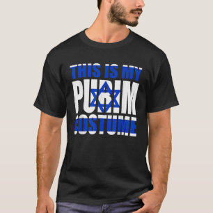 Dit is mijn Purim kostuum Joodse Israël vlag cadea T-shirt