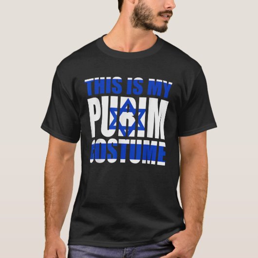 Dit is mijn Purim kostuum Joodse Israël vlag cadea T-shirt (Voorkant)