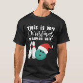 Dit is mijn pyjama bowling kerstmuts kerstcadeau v t-shirt (Voorkant)
