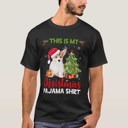 Dit is mijn pyjama Corgi Santa voor Kerstmis T-shirt (Voorkant)