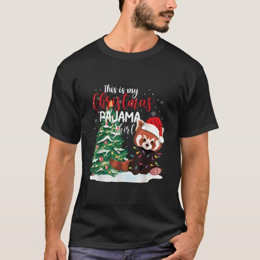 Dit Is Mijn Pyjama Rode Panda T-shirt (Voorkant)