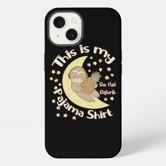 Dit is mijn pyjama Shirt Sleepy Sloth Moon Pineapp iPhone Hoesje (Achterkant)