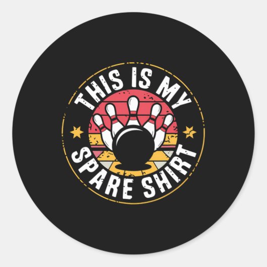 Dit is mijn reserve bowling - grappig bowler team ronde sticker (Voorkant)