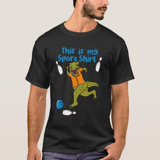 Dit is mijn reservee Shirt Funny Bowling Dinosaur  (Voorkant)
