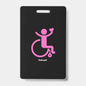 Dit is mijn rolstoel label badge (Achterkant)