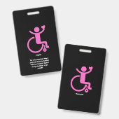 Dit is mijn rolstoellabel badge (Voor- en achterkant)