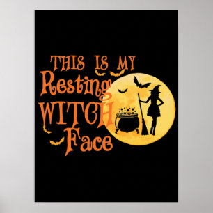 Dit is mijn rustige heks gezicht - grappige Hallow Poster