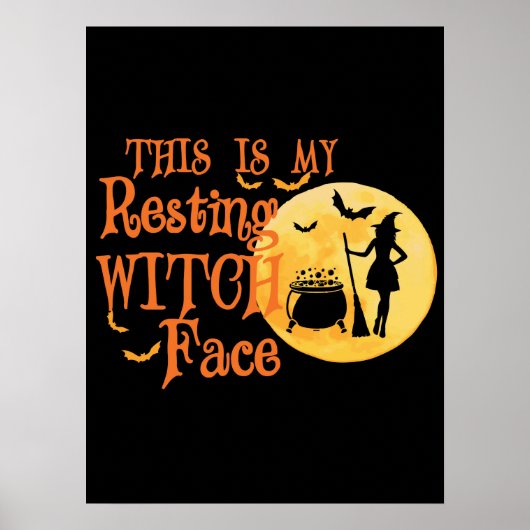 Dit is mijn rustige heks gezicht - grappige Hallow Poster (Voorkant)