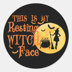Dit is mijn rustige heks gezicht - grappige Hallow Ronde Sticker