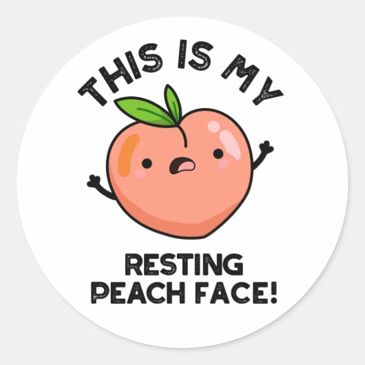 Dit is mijn rustperzik gezichtspun ronde sticker (Voorkant)