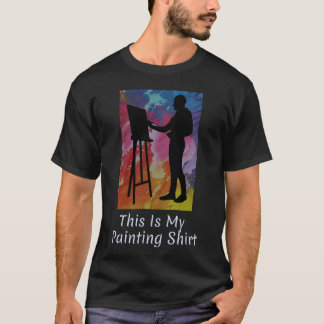 Dit is mijn schilderij toont een kunstenaar bij d t-shirt