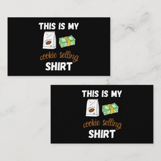 Dit is mijn Shirt voor het verkopen van cookies vo Visitekaartje (Voorkant / Achterkant)