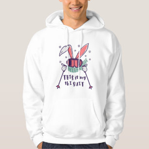Dit is mijn Ski Suit Skiing Rabbit met skistoppen Hoodie