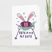 Dit is mijn skibroek Skisport Konijn met skistokke Kaart (Voorkant)