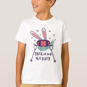Dit is mijn skijas Skispringende Konijn met skisto T-shirt