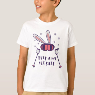 Dit is mijn skijas Skyski-haas met skistokken T-shirt