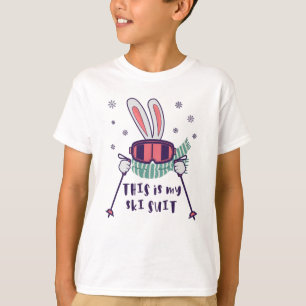 Dit is mijn skijas Skyski-haas met skistokken T-shirt