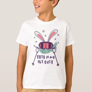 Dit is mijn skijas Skyski-haas met skistokken T-shirt