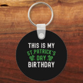 Dit Is Mijn St. Patrick's Dag Verjaardag Shamrock Sleutelhanger (Voorkant)
