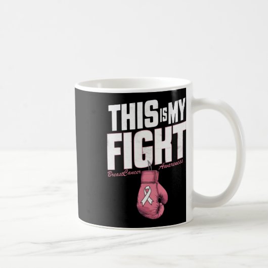 Dit is mijn strijd tegen borstkanker Awareness Box Koffiemok (Rechts)