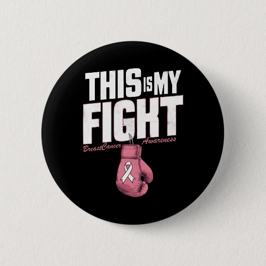 Dit is mijn strijd tegen borstkanker Awareness Box Ronde Button 5,7 Cm (Voorkant)