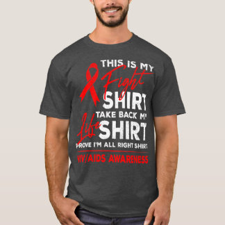 Dit is mijn strijd tegen HIV AIDS Awareness Red Ri T-shirt