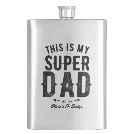 Dit is mijn Super Pa gepersonaliseerde Vaderdag Flacon (Voorkant)