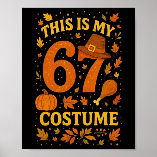Dit Is Mijn Thanksgiving 67 Kostuum Nummer 6 7 Mem Poster (Voorkant)