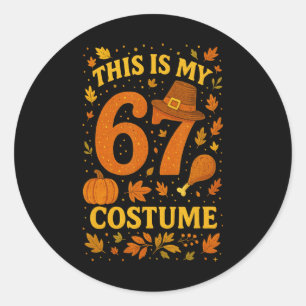 Dit is mijn Thanksgiving 67 kostuum nummer 6 7 mem Ronde Sticker