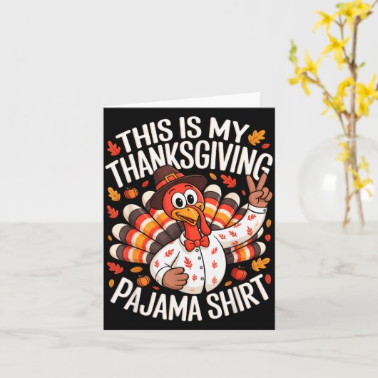 Dit Is Mijn Thanksgiving Pyjamashirt Pjs Volwassen Kaart (Gele Bloem)
