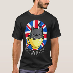 Dit is Mijn Thee Tuxedo Kat Britse Vlag T-shirt