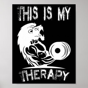 Dit is mijn therapie bodybuilding sportschool poster