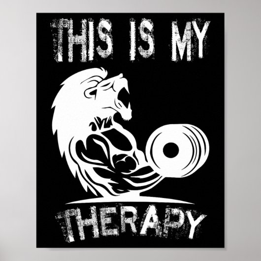 Dit is mijn therapie bodybuilding sportschool poster (Voorkant)