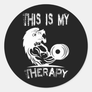 Dit is mijn therapie bodybuilding sportschool ronde sticker