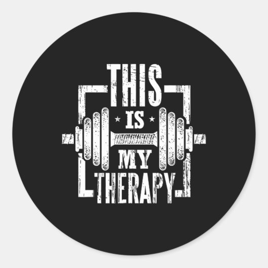 Dit is mijn Therapy Funny Gym Workout Motivatie Ronde Sticker (Voorkant)