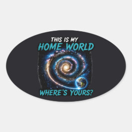 Dit Is Mijn Thuiswereld Sci-Fi Melkweg Shirt Ovale Sticker