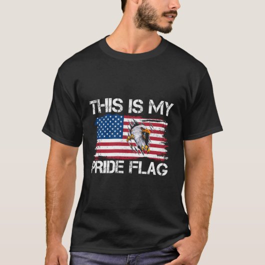 Dit is mijn trots Amerikaanse vlag 4th of July Pat T-shirt (Voorkant)