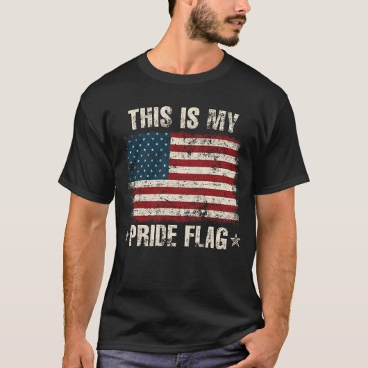Dit is mijn trots Amerikaanse vlag op 4 juli T-shirt (Voorkant)